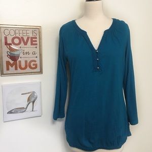 Great Northwest Indigo brand Turquoise blouse